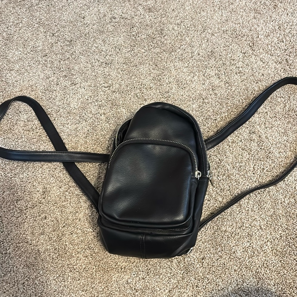 Wild Fable Black Leather Backpack Bag
